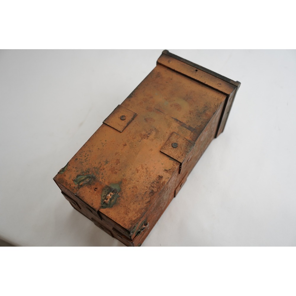 Antique Metal Lock Box with‎ Key Safety Deposit Copper Rectangular Storage - Picture 9 of 9